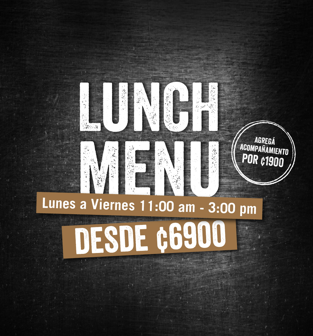 Lunch Menú de 11am a 3pm - Yard House Costa Rica